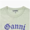 Ganni T3632 822 Flower Logo Print Women S Short Sleeve Tee