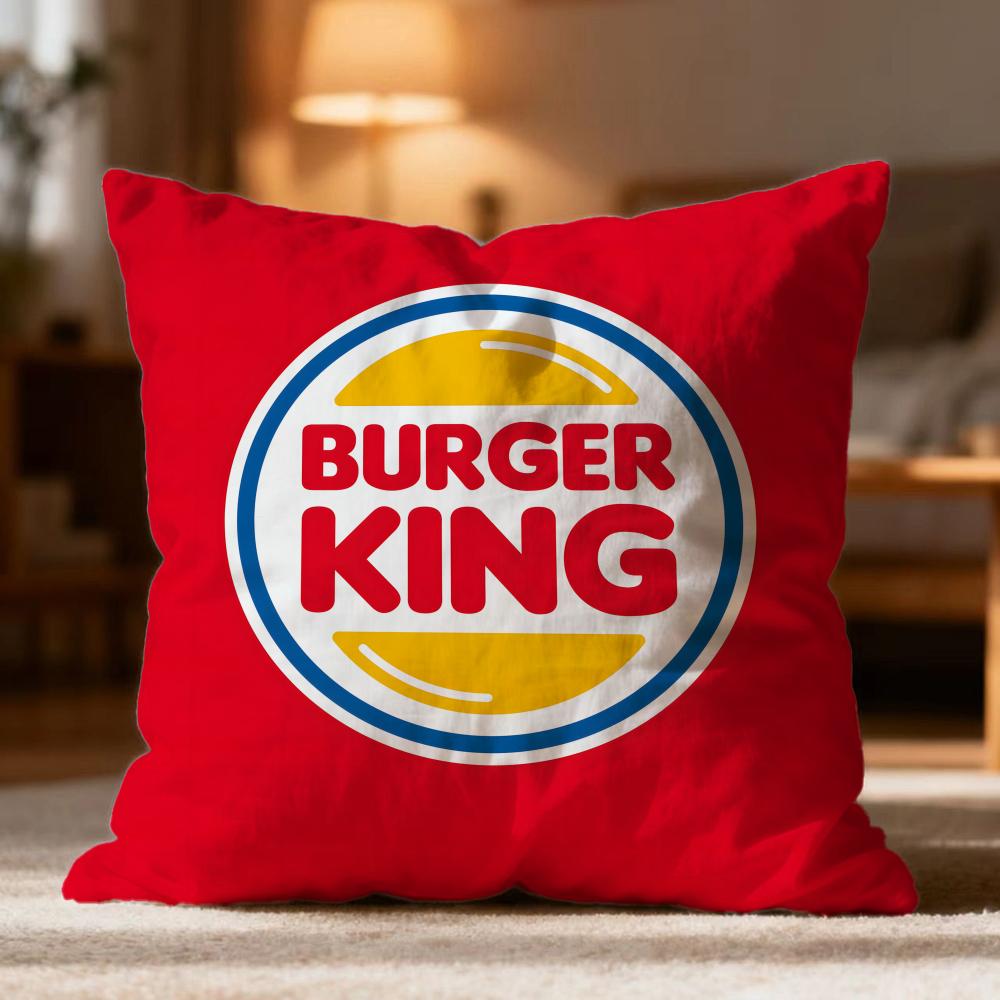 Popular BBurger Kinged Cushion Cover Soft Washable Pillow Case Multi-Scene for Couch Bed Travel Office Use