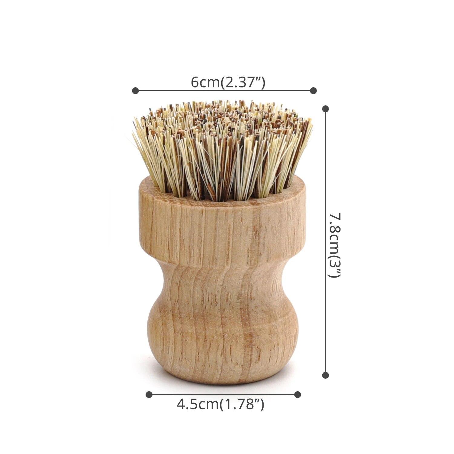 Kwast Bamboe schotel scrubborstels, keuken houten reinigingswassers for gietijzeren pan/pot, natuurlijke sisal borstels Afwasborstel (Size : Sisal Bristles