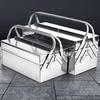 Stainless Steel Cantilever Folding Metal Tool Box, 3-Tier 5-Tray, Portable Toolbox Organizer Storage Toolbox for Screwdrivers, Wrenches, Drills (350)