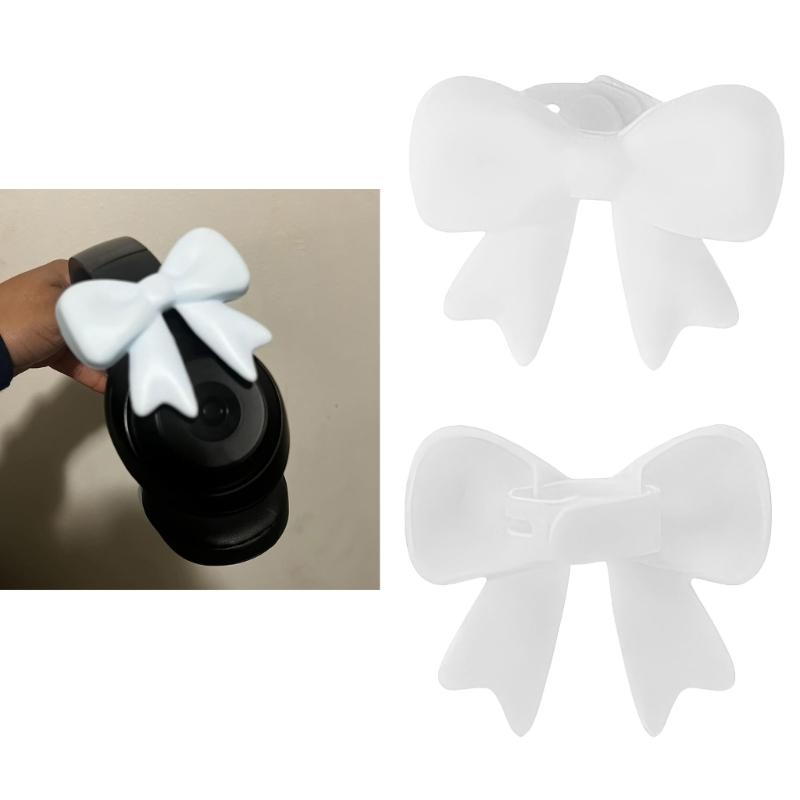 2Pcs Nonslip Silicone Bowknot Headphone Accessories Secure Running Gym Activities Comfortable Wear Decoration Gift