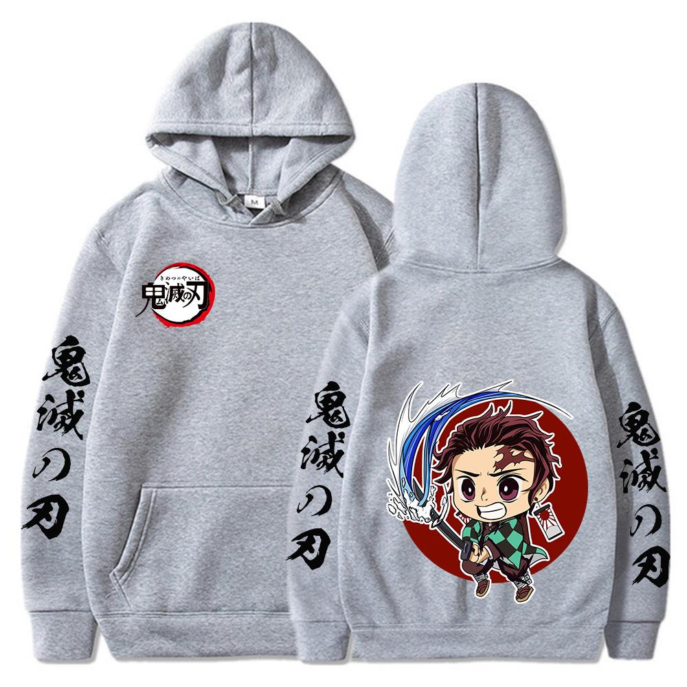 Anime Demon Slayer Kamado Tanjirou Cute Print Hooded Men Women Casual Hoodies Kimetsu No Yaiba Sweatshirt Harajuku Streetwear