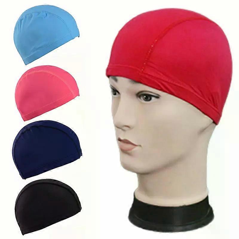 Swimming Cap Nylon Fabric Non-Slip Swimming Caps Long Hair Unisex Pool Cap With Earmuffs Protection Ladies Men Adult Children