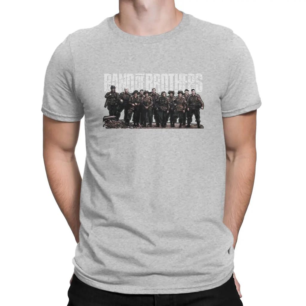 All Member T-Shirt for Men B-Band Of Brother TV Novelty Cotton Tees Round Neck Short Sleeve T Shirts Gift Idea Clothing