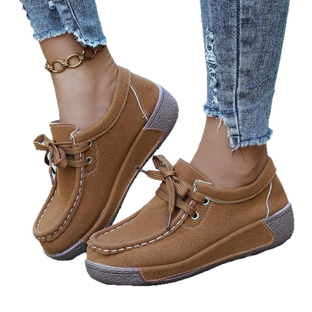 2025 foreign trade autumn and winter new women's single shoes large size one pedal thick sole outer wear casual single shoes women