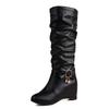 Wedge Platform Women High Boots Knee High Boots Girls Slip On Fashion Height Heel Wedge Boot Bow Buckle Casual Shoes Woman