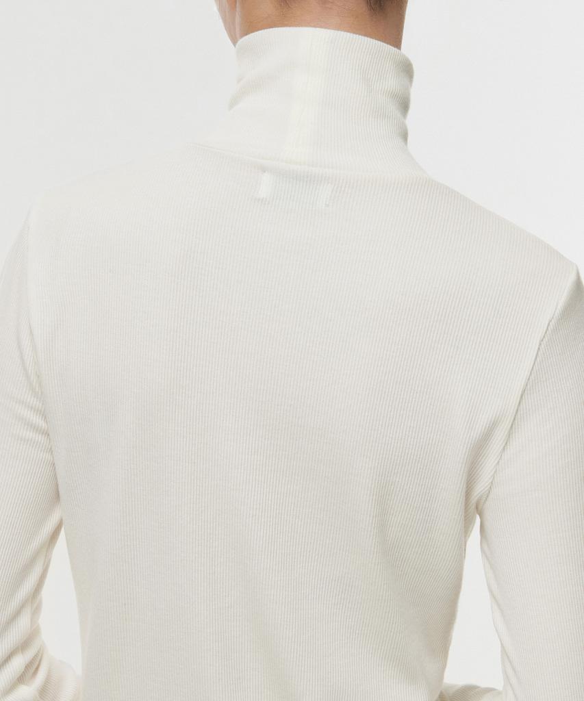 MUSINSA STANDARD WOMAN [Heat Standard] Women'S Ribbed Slim Turtleneck T-Shirt [Cream]