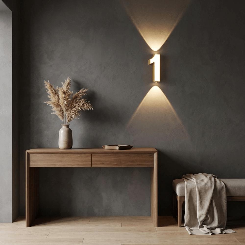 Minimalist Styling Waterproof House Number Plaque Lamp House Number Marking Fixture  Balcony