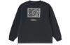 Li Ning X Dft Wade Collection, Funny Pattern Loose Fit Fleece Lined Thermal Crew Neck Sweatshirt Unisex Black AWDRE75-1