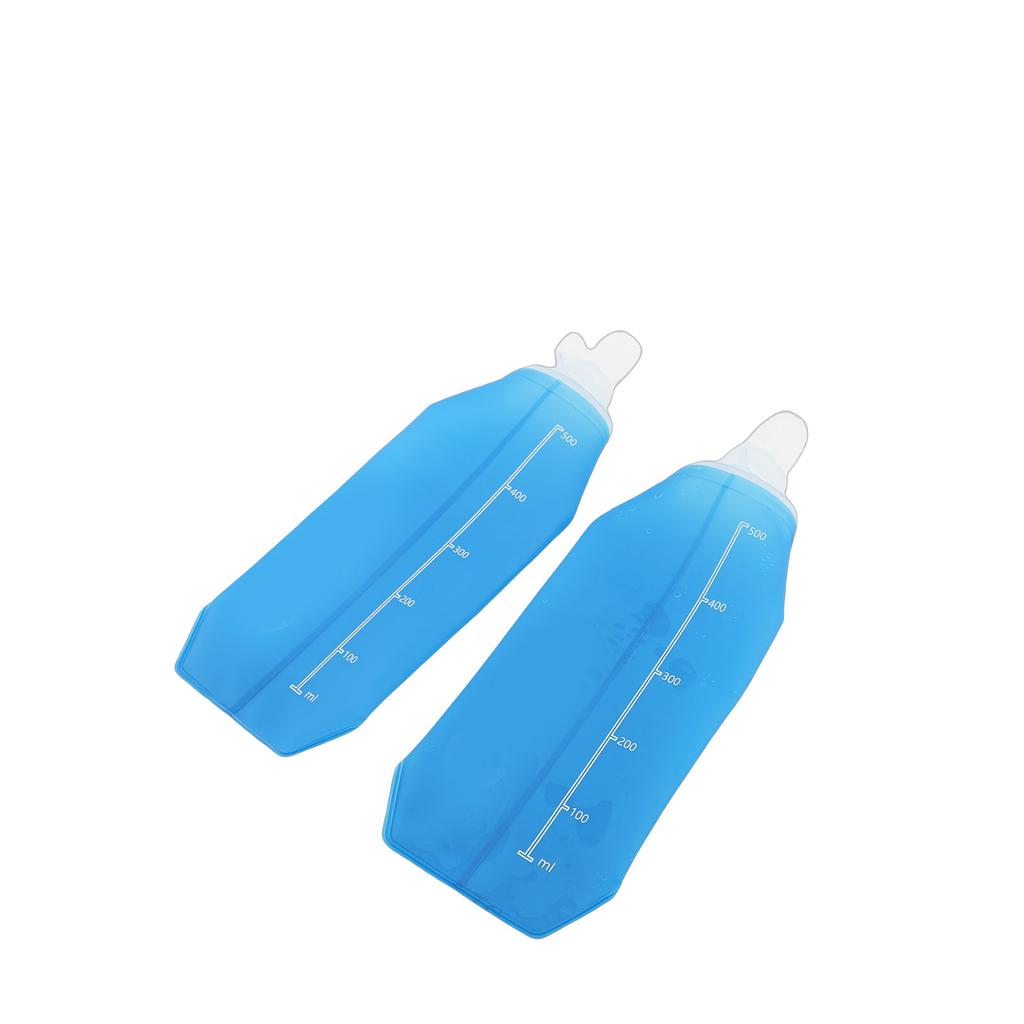 2PCS Flasque Souple TPU Pliable Anti-fuite Bouteille d'Eau Souple avec Bouchon Anti-poussière pour Vélo Course Randonnée Hydratation