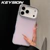 KEYSION Luxury Jewelled Transparent Matte Phone Case for iPhone 16 17 Pro Max 17 Air 16 Plus TPU+PC Shockproof Armor Back Cover
