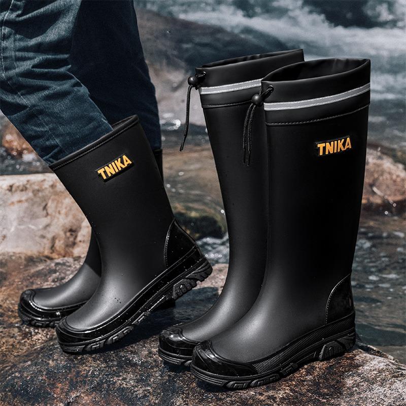 Multi-series high men's rain boots elastic rope mountaineering waterproof shoes 28/39 non-slip fishing wading boots