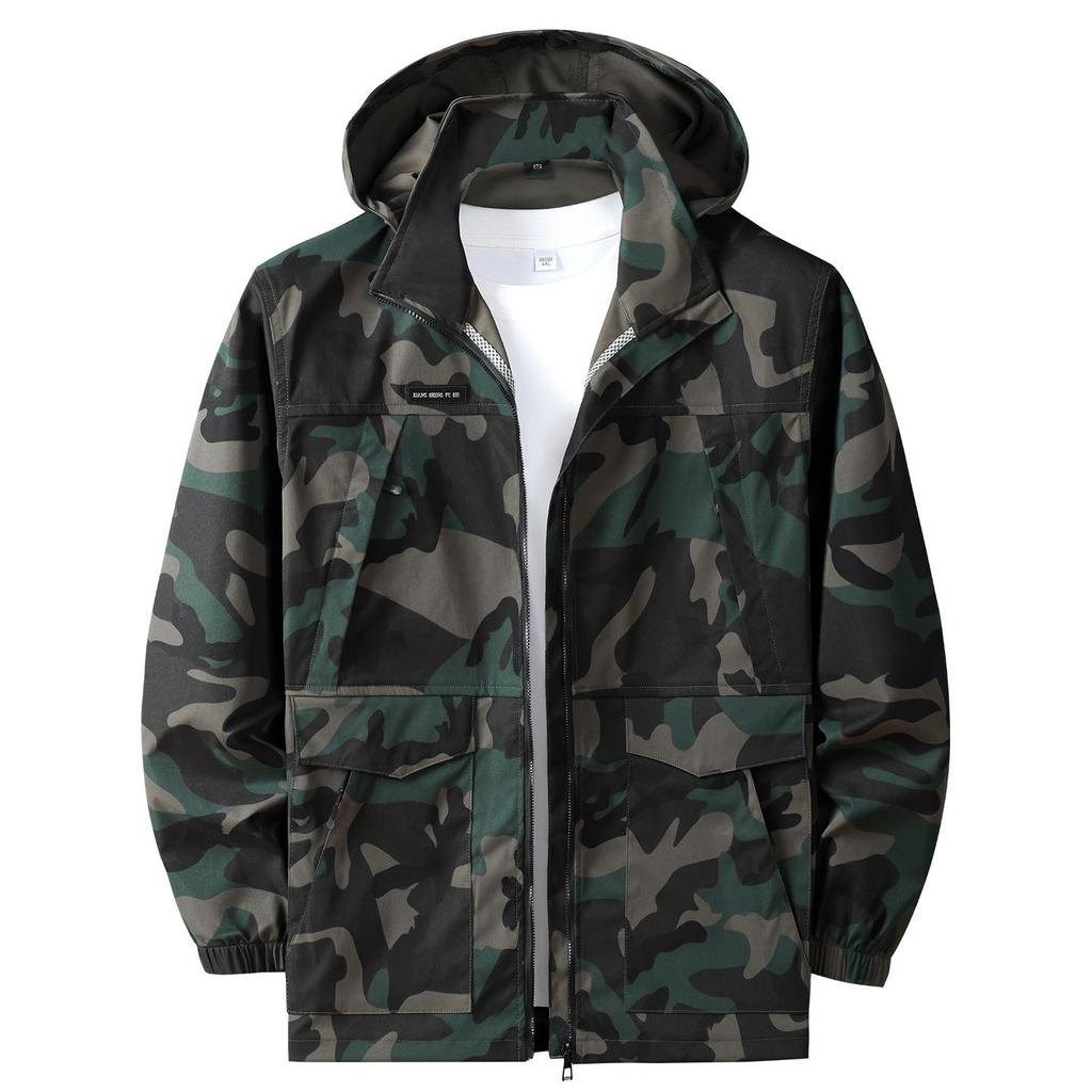 Herren Tarnung Kapuzen Arbeitskleidung Set - Frühling & Herbst Outdoor Jacke