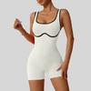 Women's Fashionable Solid Color Round Neck Tight Back Yoga Suit Yoga Jumpsuit