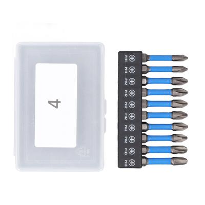 10Pcs Screwdriver Bit Set Magnetic PH Electric Drill Bits PH1 PH2 PH3 2in 50mm S2 Steel with 14in