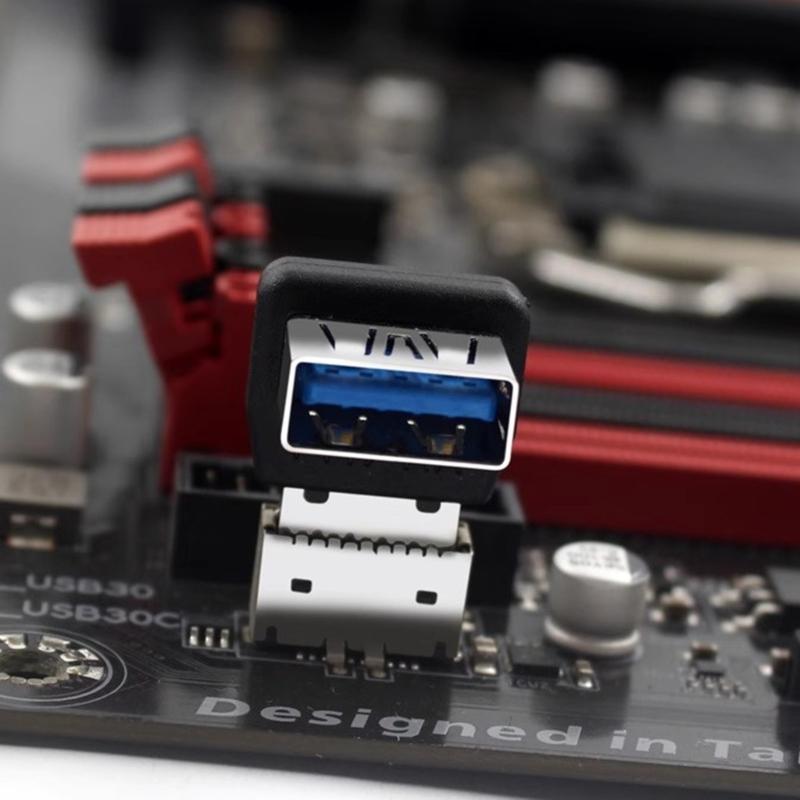 10Gbps USB Header Adapter Computer Motherboard USB3.1 To TYPE E Adapter Panel TYPE E 90 Degree Steering Connector