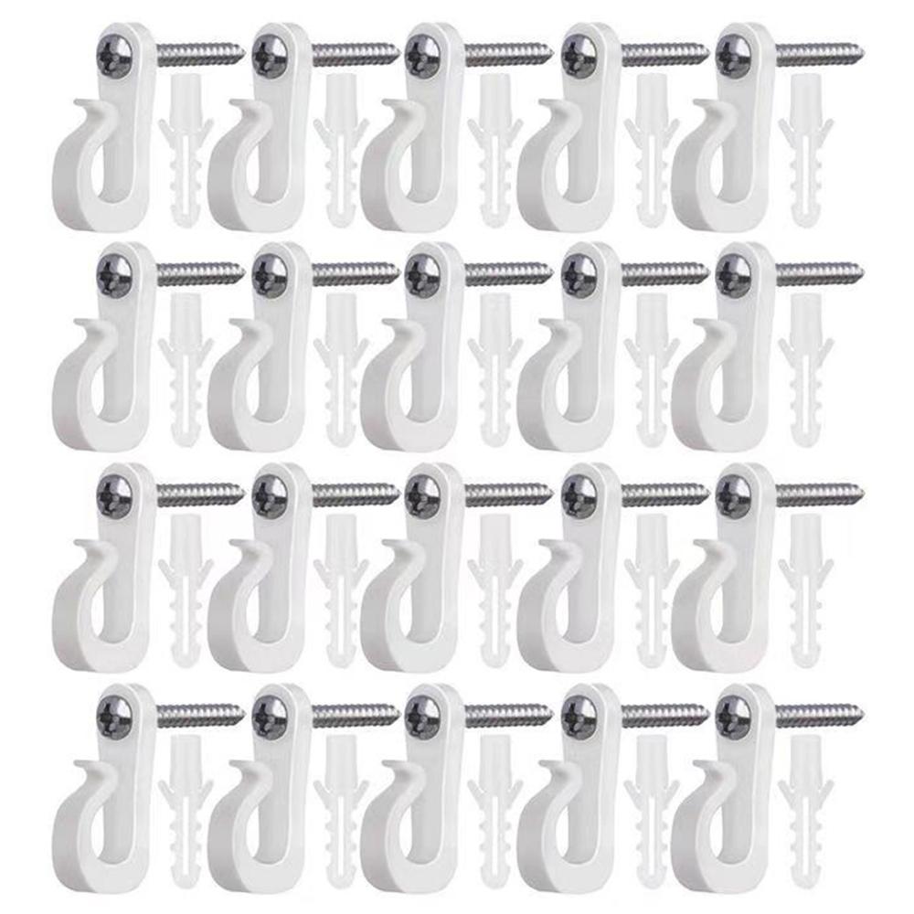 

20-Pack Outdoor Hanging Plant Hooks for String Lights - Heavy-Duty Screw-In Expansion Anchors B