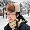 Men Women Sheepskin Wool Hat Cold Weather Hiking Hat Warm Cycling Skiing Hat