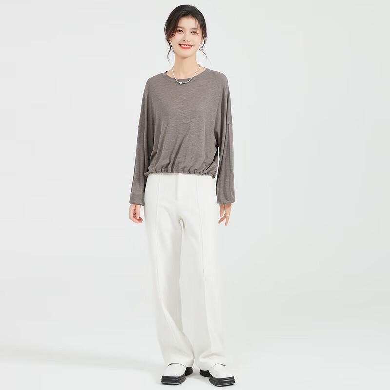 Maglione lavorato a maglia con coulisse in misto seta di gelso da donna