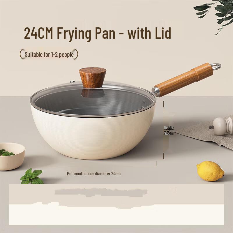 WuTuo 24cm Deep Wrought Iron Frying Wok