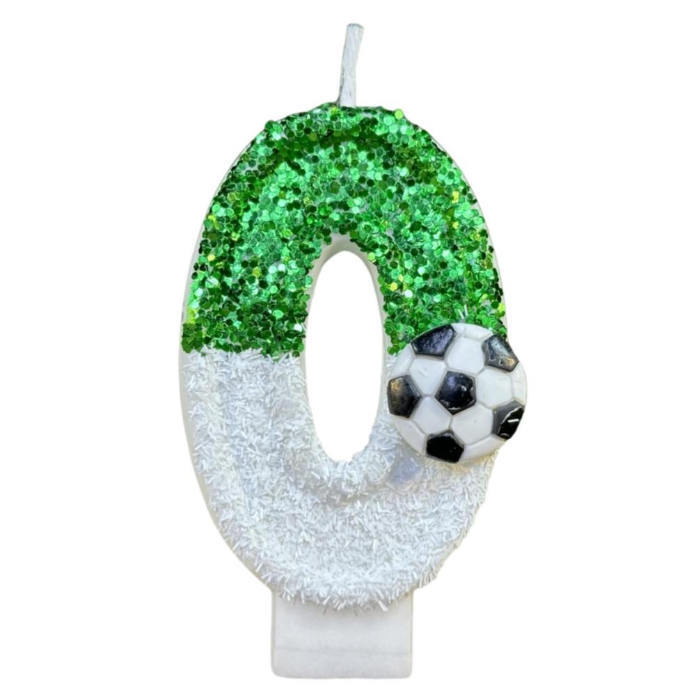 Football Children's Birthday Candles 0-9 Number Green Sparkles Birthday Soccer Ball Candle For Boy Party Soccer Fans Party Decor
