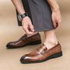 New Soft Leather Leather Pointed Toe Leather Shoes Mens Europe Station Casual British Style Youth Loafers Fashion Business  Shoe