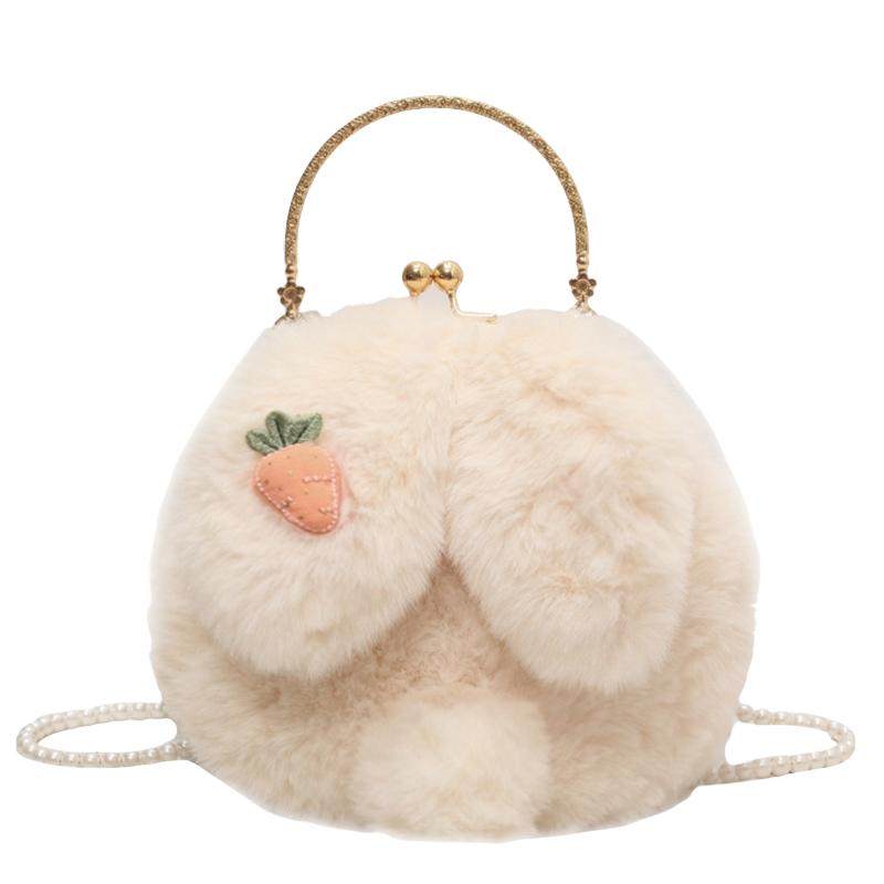 Worm's Home Plush Crossbody Handbag Regular Women's White XCJ-GP BX163