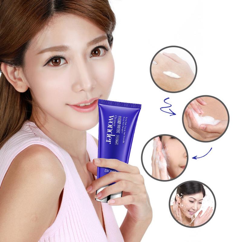 BIOAQUA Blueberry Moisturizing Cleansing Milk Moisturizing Shrink Pores Brighten Skin Tone Skin Care Products Facial Cleanser