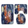 Christmas Bathroom Floor Mat Toilet Three-Piece Set