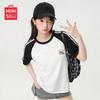 Women's Summer Contrast Raglan Pure Cotton T-Shirt