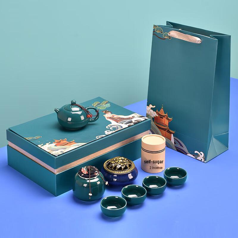 Shangqi Emerald Beauty Ceramic Tea Set