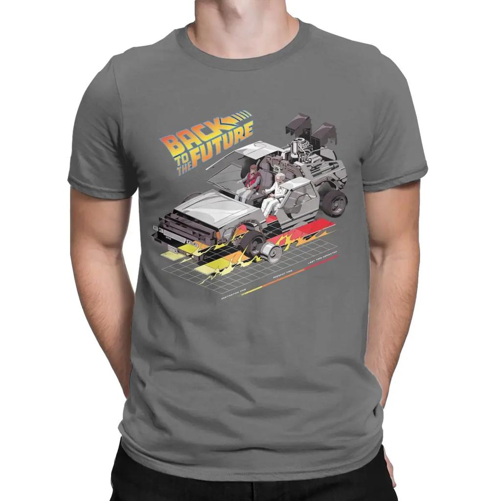 Funny Back To The Future Retro T-Shirts for Men Crew Neck Pure Cotton T Shirt Short Sleeve Tee Shirt Summer Clothing