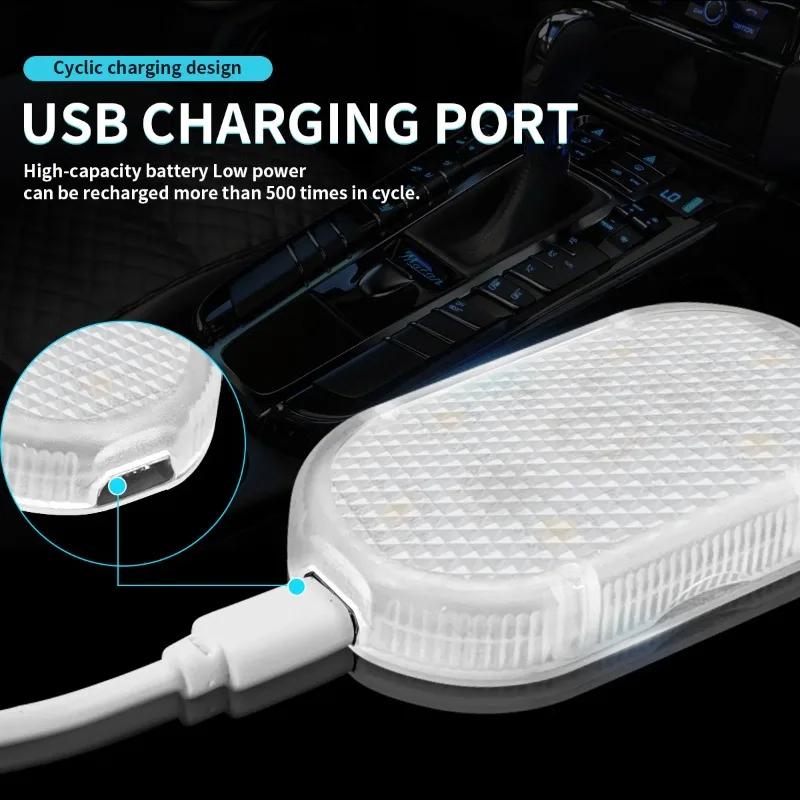Mini Touch Light for Car USB Rechargeable Led Light Magnetic Reading Lamp Gentle Illumination for Car Floor Trunk Hood
