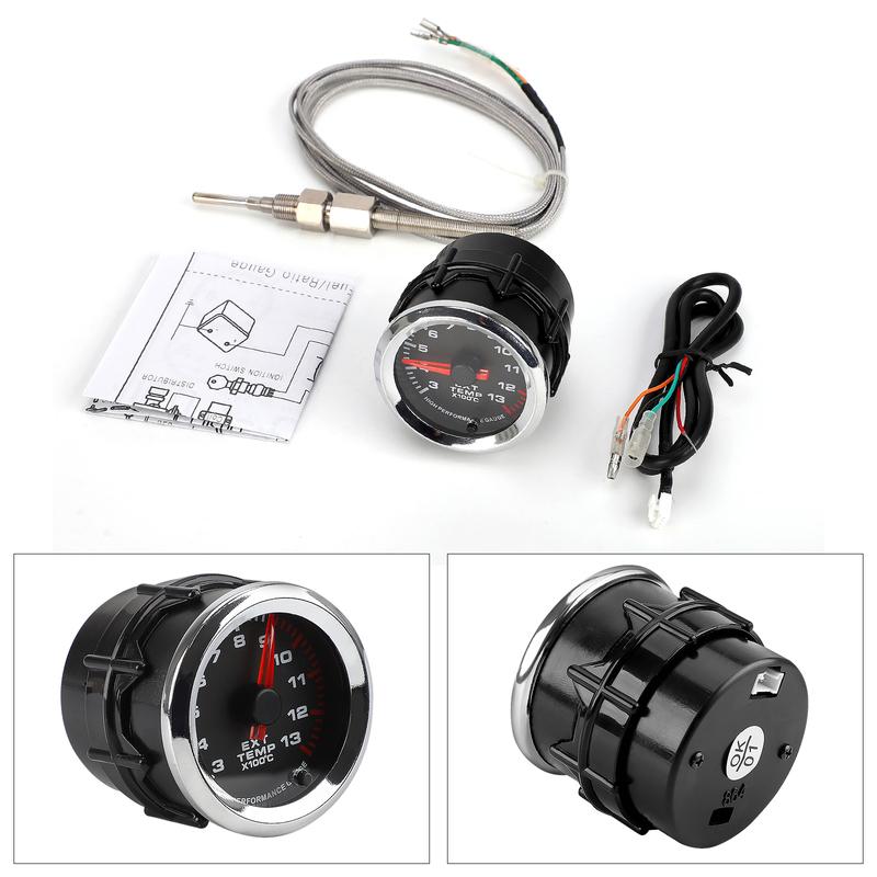2   52mm Car High performance Exhaust Gas Temp Gauge 300-1300 Celsius 7 Colors Pointer EGT Gauge Meter With Stepper Motor