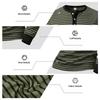 Chemise rayée à manches longues et demi-boutonnage pour homme