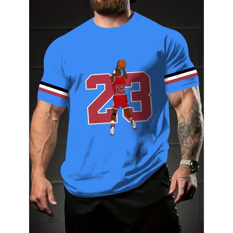 Pánské letní ležérní módní tričko s 3D digitálním potiskem ve větších velikostech - Měkká středně pružná polyesterová tkanina Letní pánské oblečení volného střihu