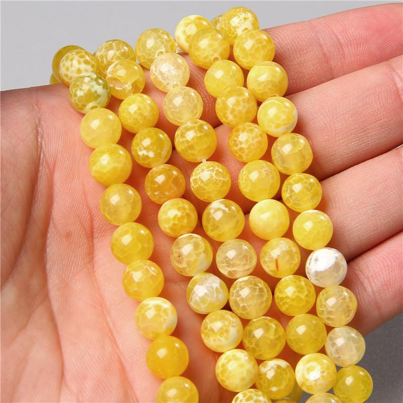Natural Smooth Dragon Veins Agates Beads Loose Cracked Stone Beads for Jewelry Making DIY Bracelets Necklace 15'' 6 8 10mm