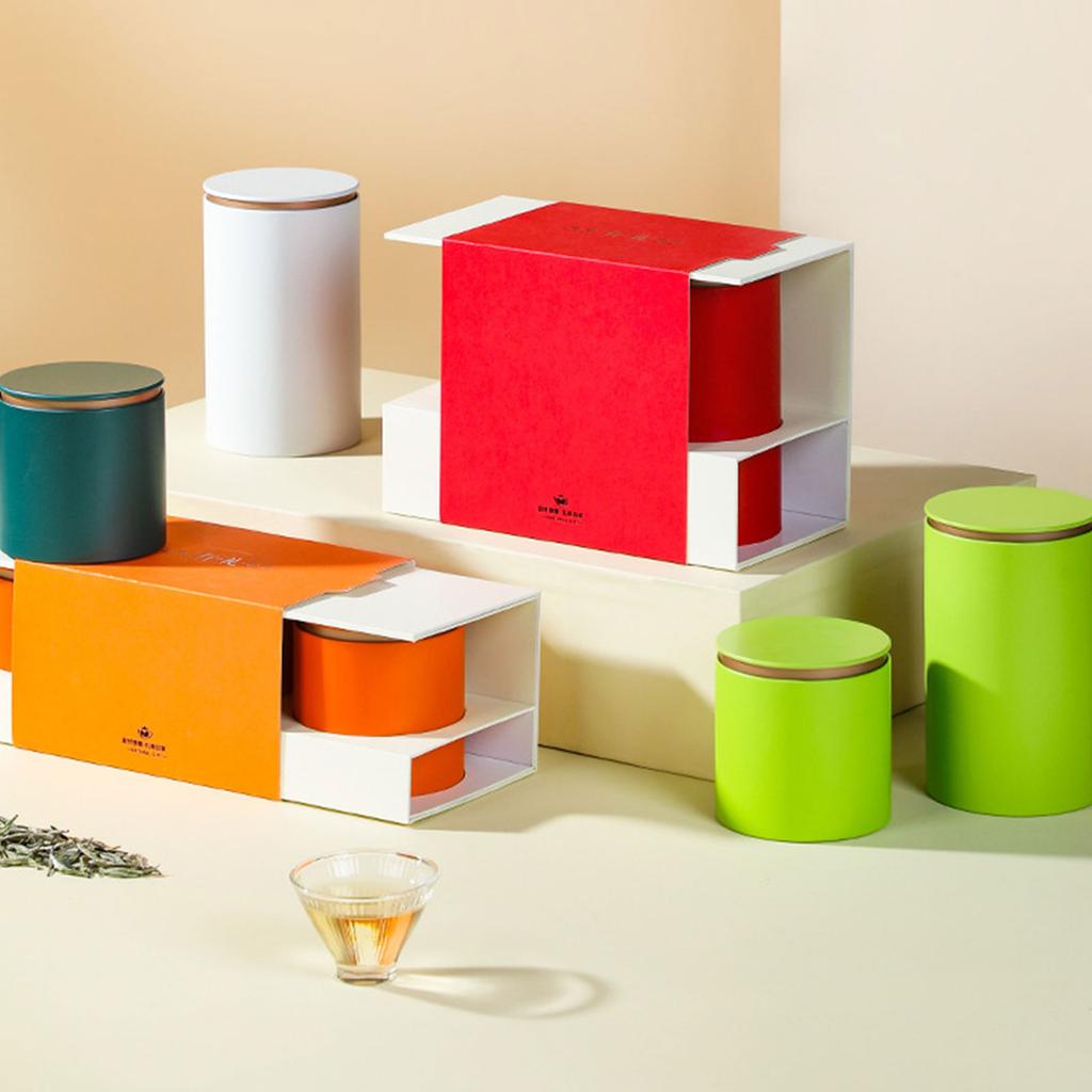 Unique Tea Storage Metal Tea Box Can for Loose Tea Herbs Stash Jar Tea Container Gift Box Metal Tea Canister Storage