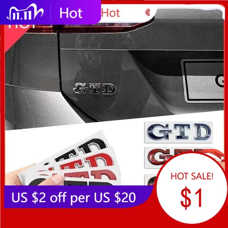 New GTD Emblem 3D Metal Car Sticker Tailgate Badge Sticker Decal For Volkswagen VW Polo Golf 5 6 7 Passat Scirocco GTD Acce