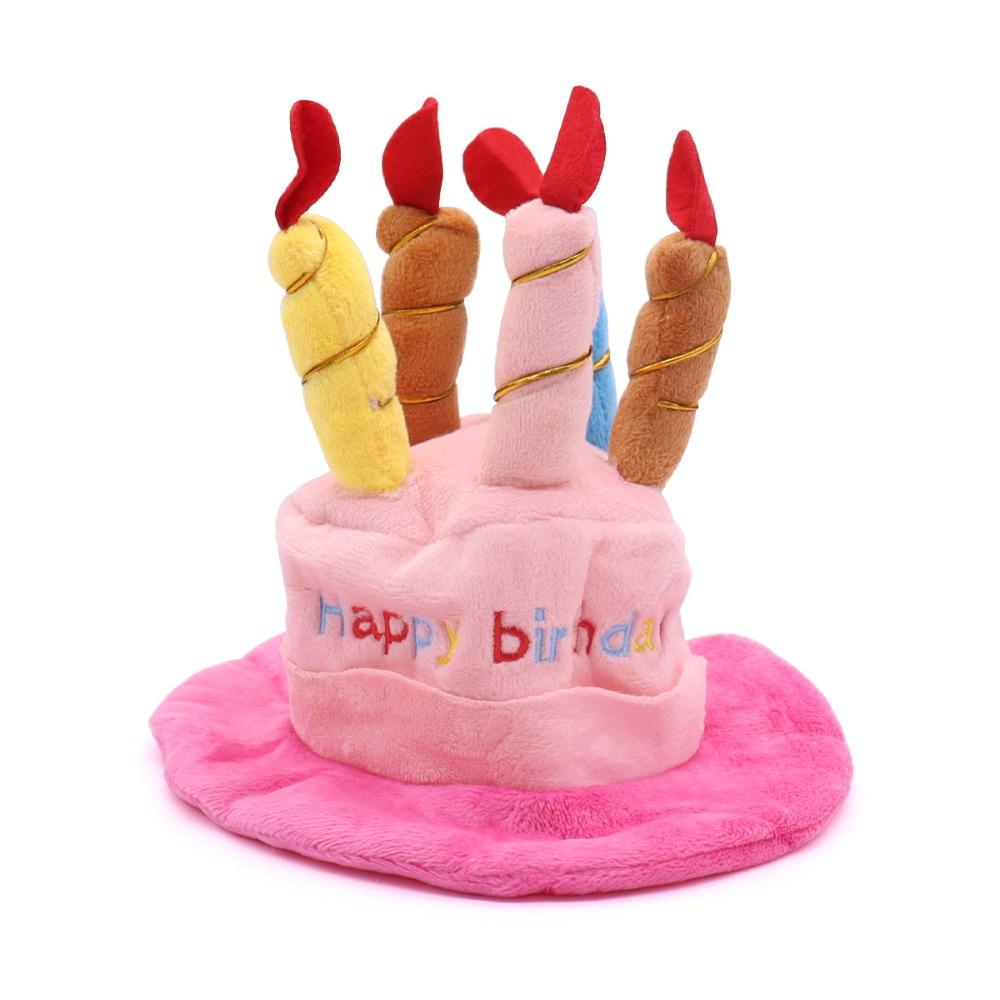 Plush Pet Birthday Hat Cute Candles Dog Hat Pet Cosplaying Birthday Cake Hat  Photography