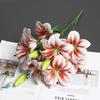 2pcs 3D Printed 9 Heads Lily Bouquet Flower Artificial Real Touch Hemerocallis Wedding Floral Decoration