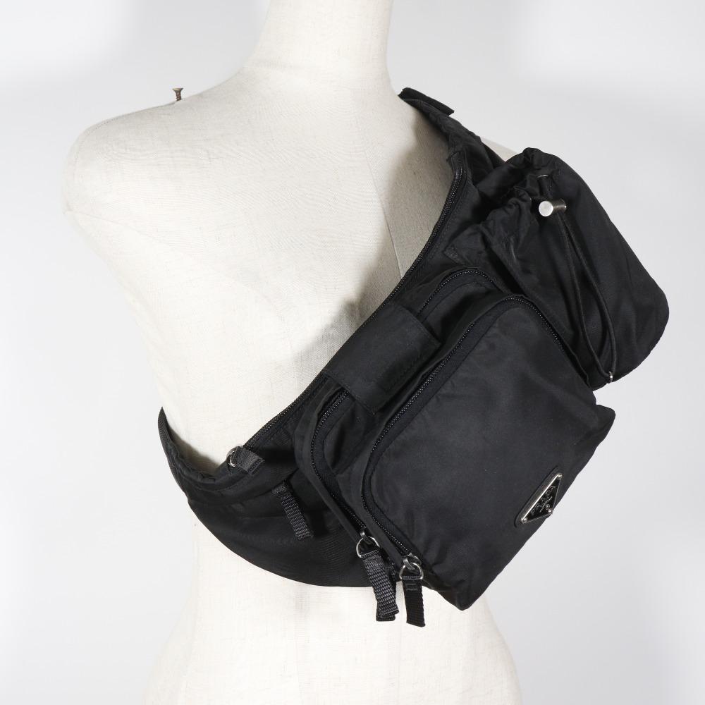 PRADA body bag Waist bag VA0056 black Nylon unisex Used