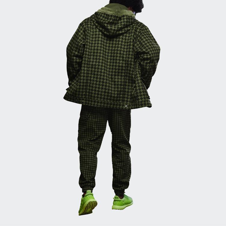 Adidas Originals Trefoil Pattern Loose Sports Pants Men Bottoms Green HC6002