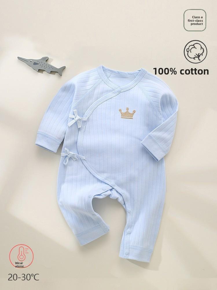 Baumwoll-Baby-Strampler Ohne Gleichheitszeichen Mit Krawattenverschluss Für Neugeborene Und Säuglinge