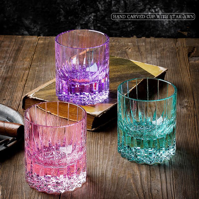 Creative Whiskey Glasses Stone Set Luxurious Wine Gift 2 Pcs Whisky Cups And 6 Pcs Stainless Steel Whiskey Stones In Wooden Box