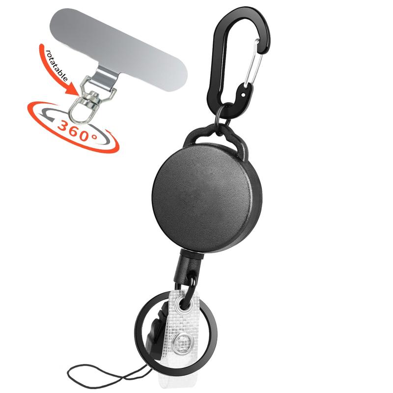 1 Set Smartphone Safety Lanyard Strap Retractable Phone Holder With Carabiner Anti-Drop Harness For Hiking Cycling Climbing