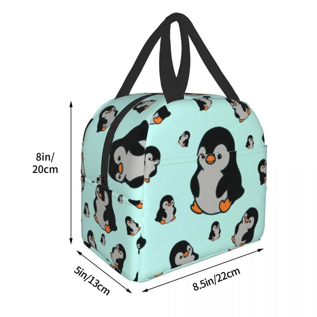 Custom Cute Penguins Lunch Bag Men Women Cooler Thermal Insulated Lunch Boxes for Adult Office