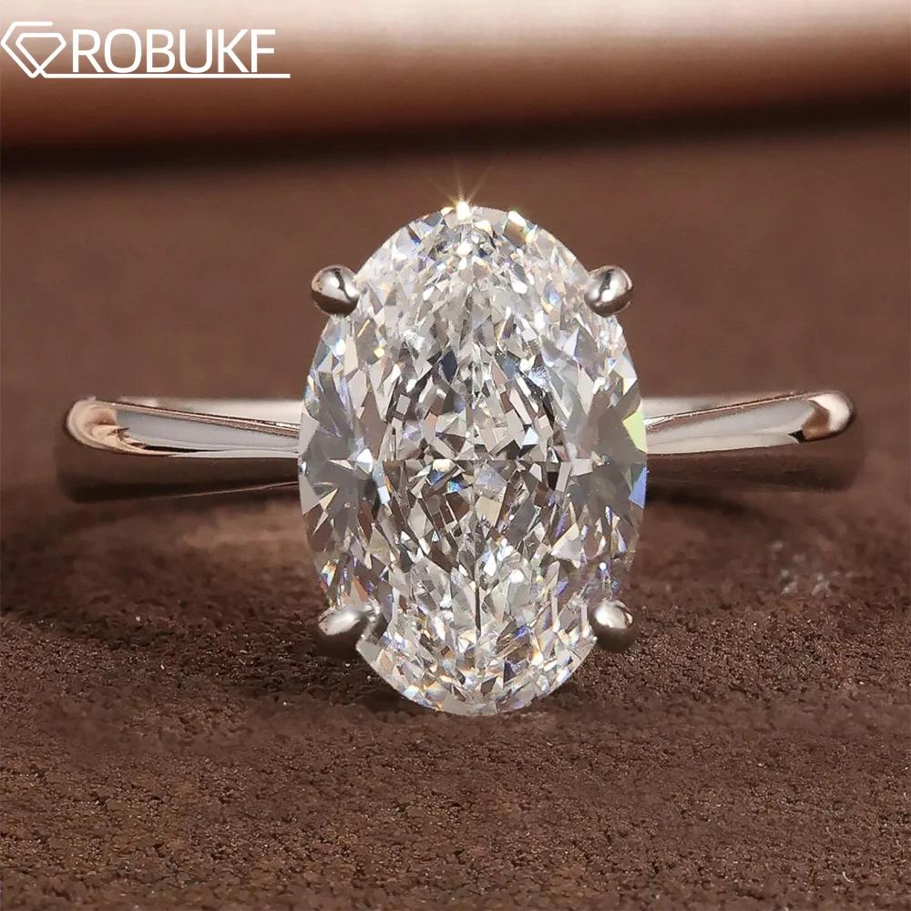 1-4CT Oval Cut Moissanite Rings for Women Sparkling Diamond CopperEngagement Wedding Band Jewelry With Certificate