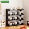 Bamboo Four-Tier Dustproof Cup Storage Rack