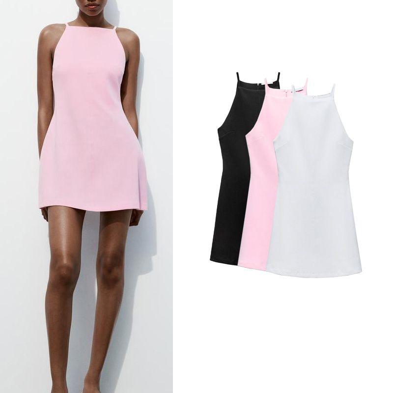 Spring New Women clothes Elegant Commuter Style Sweet Slim fit Double-sided Cloth Hanging Collar Dress 3253362